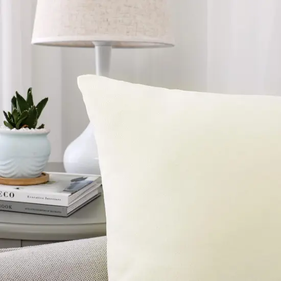 Decorative Throw Pillow Covers Velvet Soft for Couch Sofa Bedroom Living Room Outdoor Pack of 2 18x18 Inch Cream White {3}