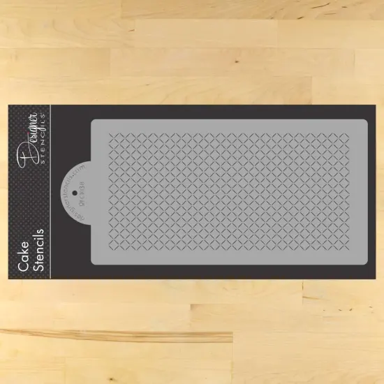 Zoe Clark (1 cm) Diamond Netting Cake Stencil Side | C1038 by Designer Stencils | Cake Decorating Tools | Baking Stencils for Royal Icing, Airbrush, Dusting Powder | Reusable Plastic Food Grade Stencil for Cakes | Easy to Use & Clean Cake Stencil {1}