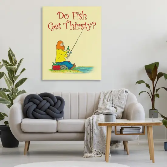 Stupell Industries Do Fish Get Thirsty Humor Canvas Design by Roger Straub {2}