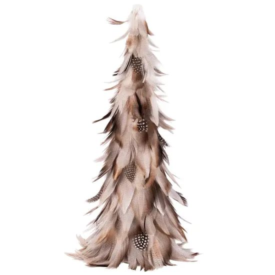 Northlight Layered Feather Cone Tree Christmas Decoration - 15.5" - Brown and Gray {3}