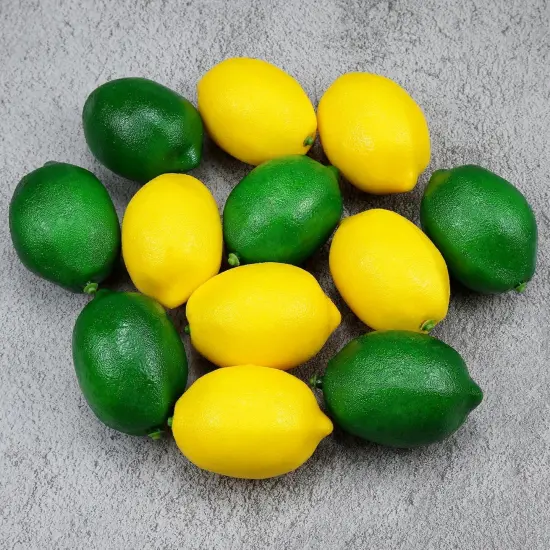12 Pcs Fake Lemons Limes - (6 Green+6 Yellow) {5}