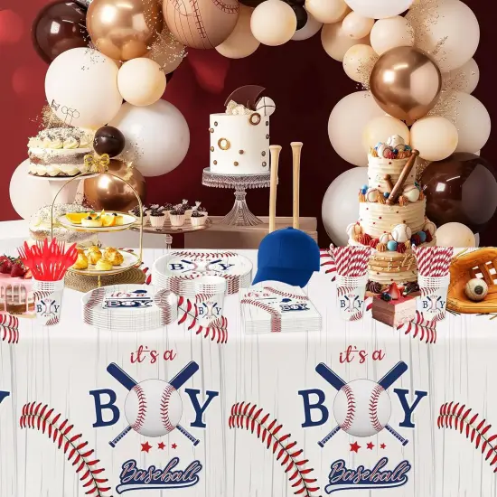 Baseball Baby Shower Decorations Tablecloth {5}