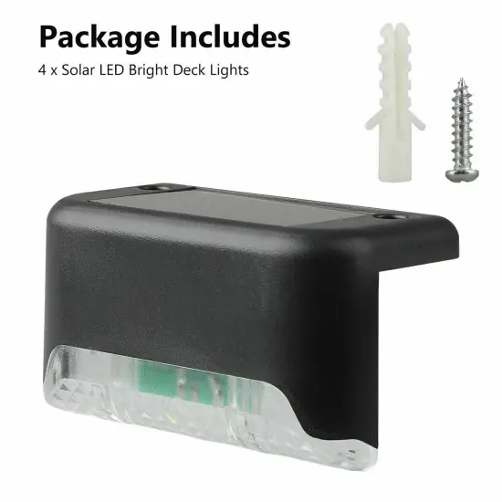 4pcs LED Solar Step Light Landscape Lamp Deck Lights for Outdoor Garden Pathway {3}