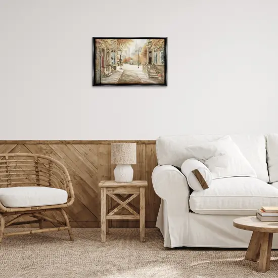 Stupell Industries City Street Shopfronts Floater Framed Canvas Wall Art Design by Ruane Manning {2}