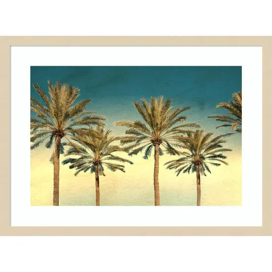 Distressed Palm Trees by Daniel Stein Wood Framed Wall Art Print {1}