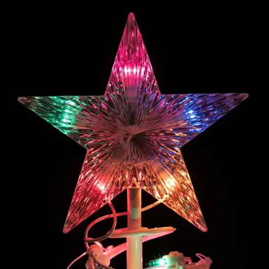 Northlight Lighted Spiral Outdoor Christmas Cone Tree with Star - 3' - Multi-Color Lights White {5}