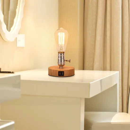 2PCS Vintage Table Lamp with Dual USB ports for Bedroom, Office, Living Room {6}
