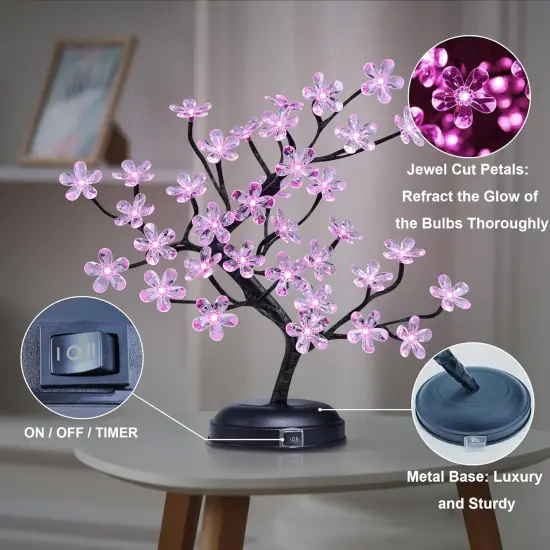 18-inch Crystal Flower LED Bonsai Tree {3}