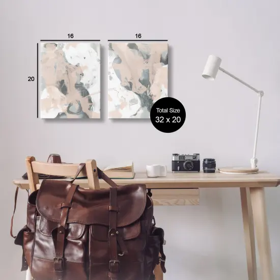 Stupell Industries Beige & Gray Splashes 2pc Canvas Wall Art Set Design by June Erica Vess  {9}