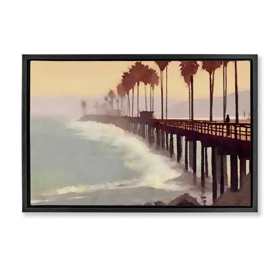 Stupell Industries Sunrise At The Pier Floater Framed Canvas Wall Art Design by Noah Bay {7}