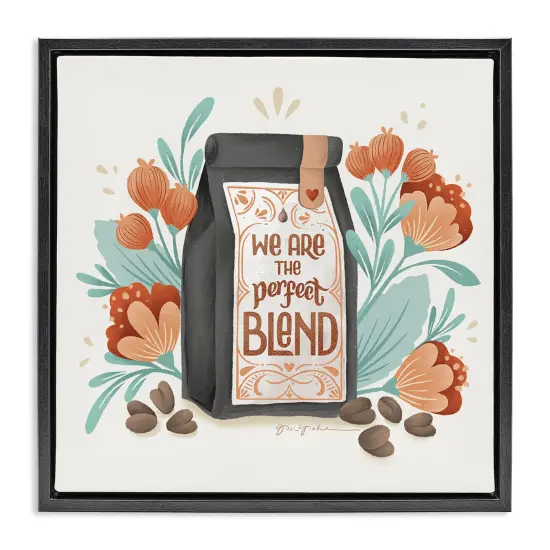 Stupell Industries Perfect Blend Coffee Floater Framed Canvas Wall Art Design by Gia Graham {1}