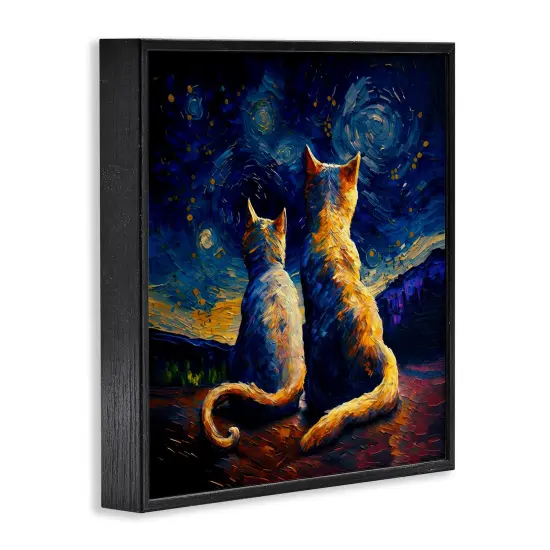 Stupell Industries Swirled Night Sky Cats Framed Giclee Wall Art Design by Svetlana Aleynikova {3}