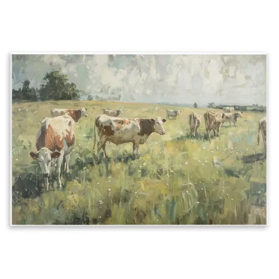 Stupell Industries Roaming Cows in Grasslands Wall Plaque Art Design by LSR Design Studio {1}