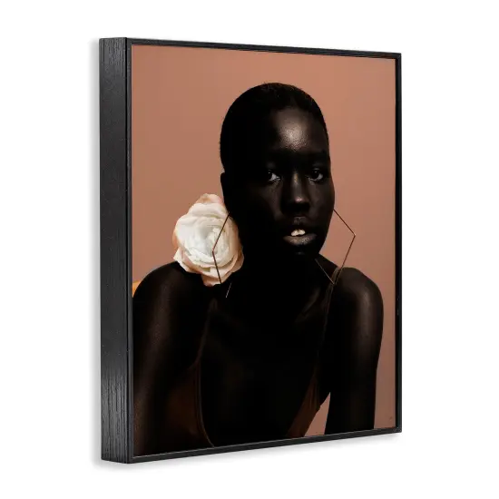 Stupell Industries Beautiful Woman & Rose Framed Giclee Wall Art Design by Oladimeji Odunsi  {3}