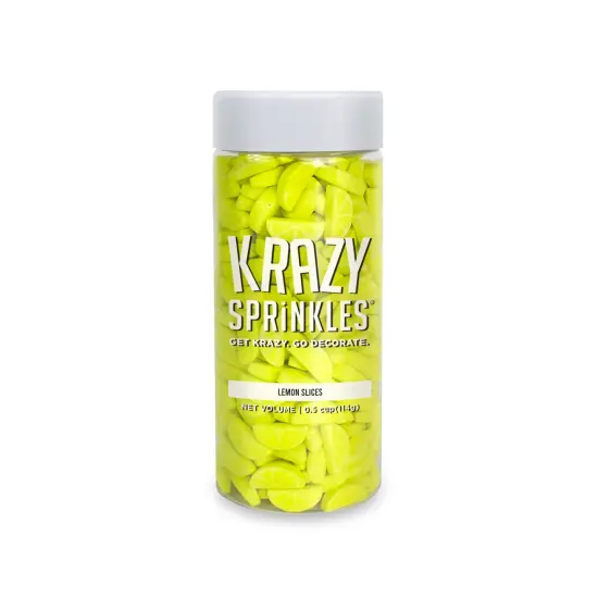 Krazy Sprinkles - Lemon Slices (1/2 Cup, 1x Jar) for Cakes, Ice Cream & Cookies {3}