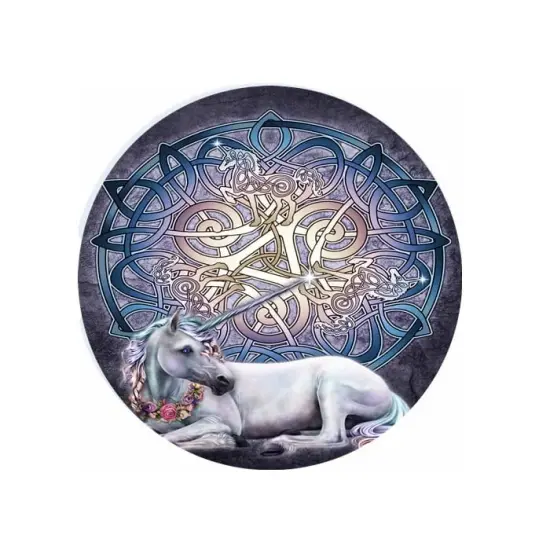 Unicorn with Celtic Runes Ceramic Car Coaster Set 2.56" (2 Pack) {1}