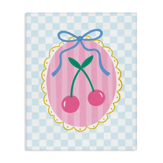 Stupell Industries Sweet Cherries on Checkered Canvas Wall Art Design by Nina Seven {1}