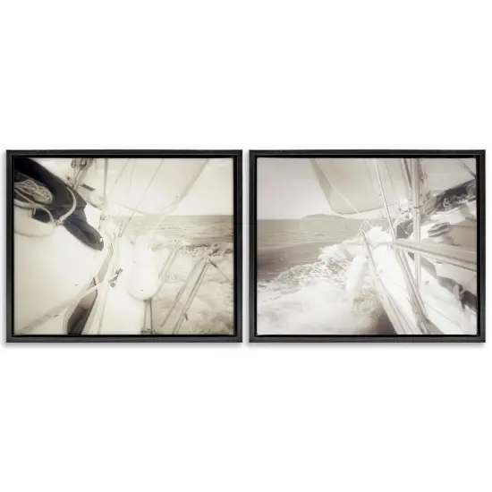 Stupell Industries Sailing Clear Summer Day 2pc Floater Framed Canvas Wall Art Set Design by Graffi*tee Studios {1}