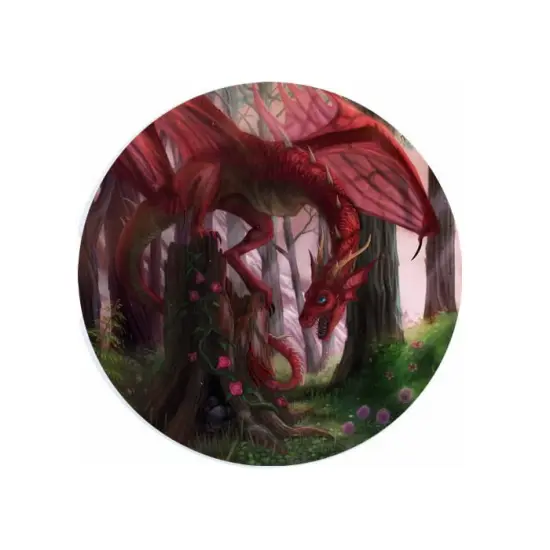 Red Dragon Luana Ceramic Car Coaster Set 2.56" (2 Pack) {1}