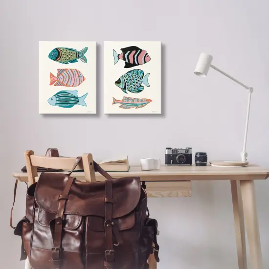 Stupell Industries Tropical Pastels Fish 2pc Canvas Wall Art Set Design by Yvette St. Amant {2}