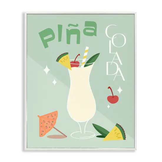 Stupell Industries Pina Colada Minimalism Framed Giclee, design by ANNA QUACH {1}