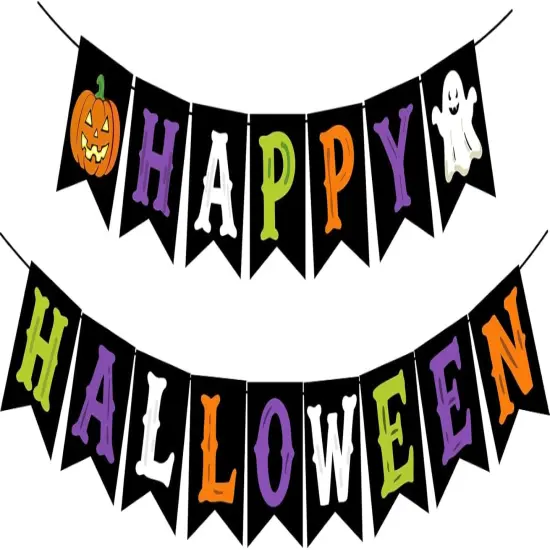 Happy Halloween Banner (Colorful) {1}