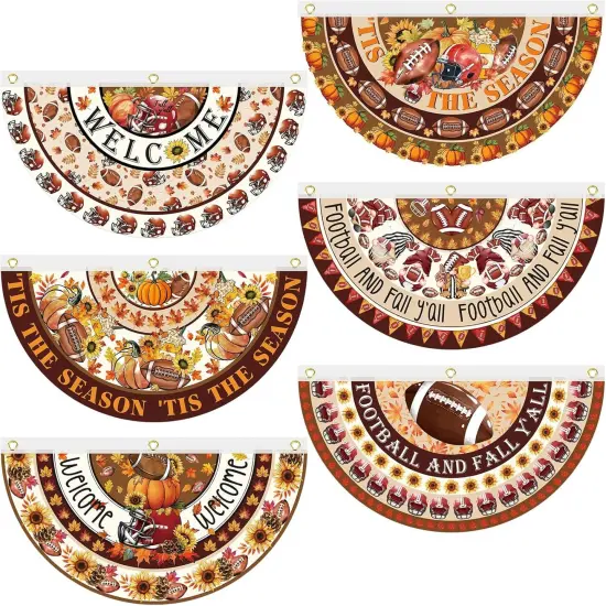 6 Pcs Fall Football Bunting Flag (	yellow) {1}