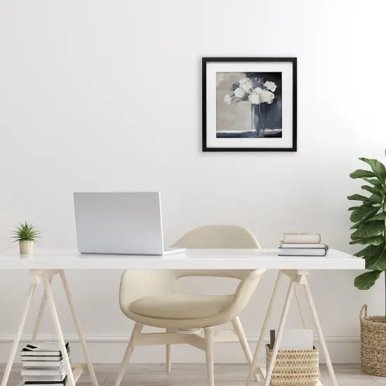 Stupell Industries Gentle Petals Grey & Beige Framed Print Under Glass, design by Mona Grace {2}