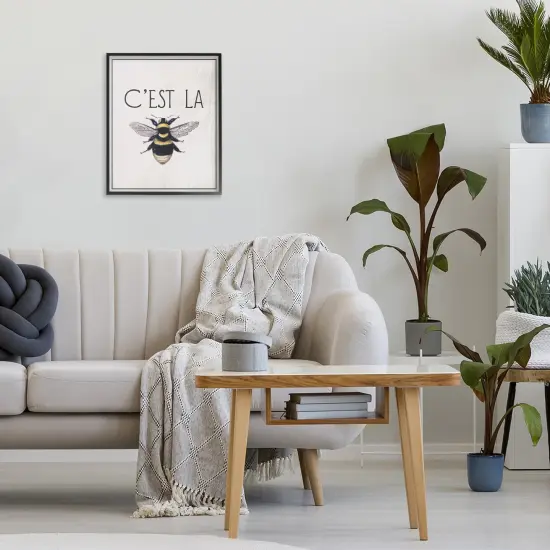 Stupell Industries French Bee Phrase Framed Giclee, design by Lil' Rue {2}