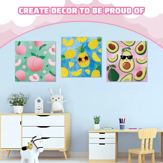 12 Pcs Cute Fruit Pre Drawn Canvas (Modern) {2}