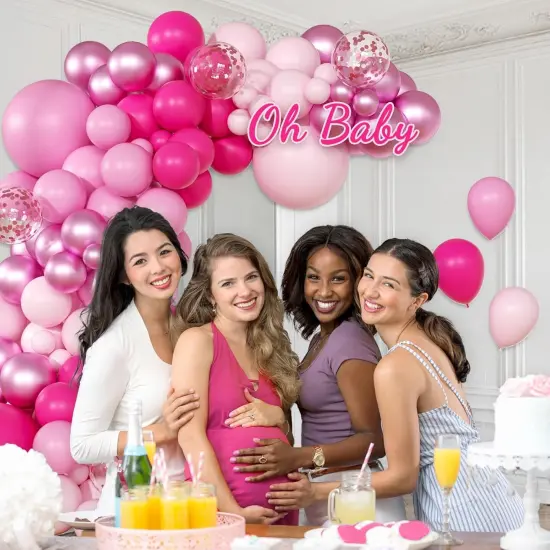 147 Pcs Pink Balloon Garland Arch Kit (Hot Pink) {5}