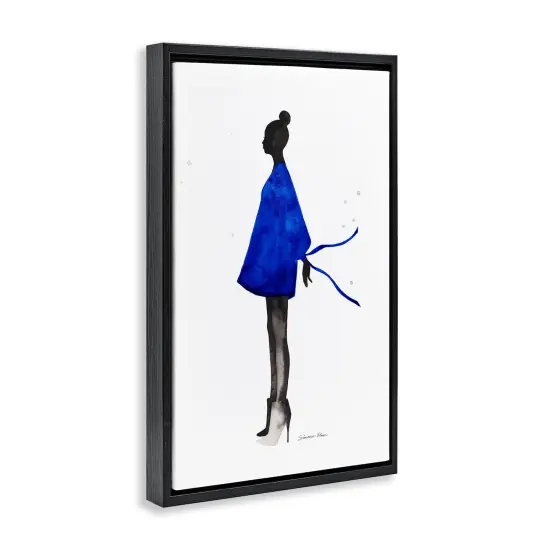 Stupell Industries Girl In Blue Dress Silhouette Floating Frame, design by Simone Elum {9}