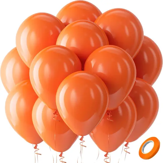 100 Pack 12 Inch Orange Round Latex Balloons (A011-2-Orange, Normal) {1}