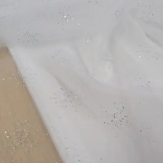 1 Yard Dew Drop Sparkle Organza Fabric Glitter Diamond Sheer Polyester 58/59 inches wide Ice Pink {7}