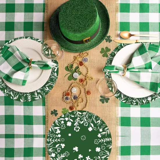 Paper Placemats Disposable 50 Pack Green Shamrock {4}