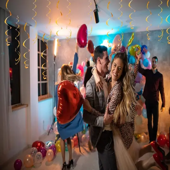 30 pcs Gold Hanging Swirl Party Decorations {5}