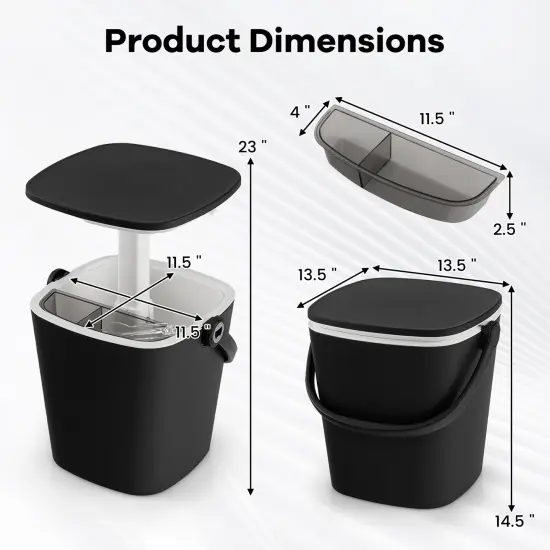 3-in-1 Cooler Bar Table with Storage Rack, Portable and Weatherproof Black {4}