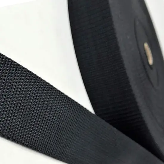 Black Polyester Webbing 1 Inch 1.5 Inches 2 Inches 50 Yards Full Roll {4}