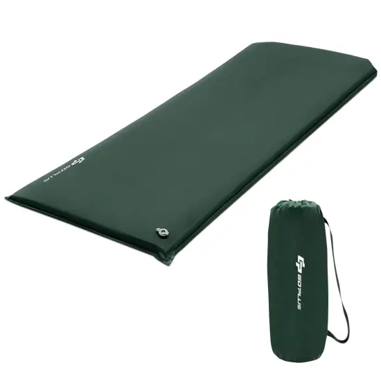 Foam Camping Mattress with Self-Inflation, Waterproof Fabric and Pillow Green {1}