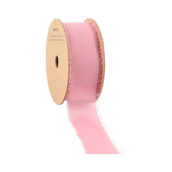 LaRibbons 1 1/2" Frayed Edge Chiffon Ribbon | 10 Yard Roll Rose {1}