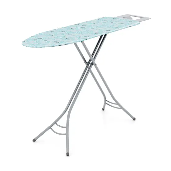 Foldable Ironing Board with Iron Rest and Adjustable Height Turquoise {1}