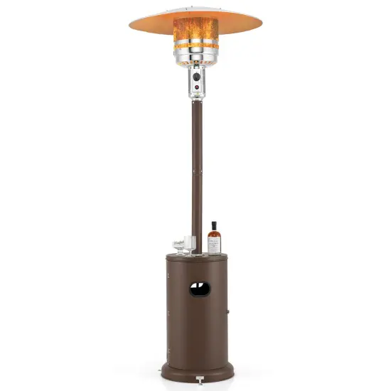 50000 BTU Round Table Design Propane Heater with Adjustable Temperature Knob Perfect for Outdoor Gatherings Brown {1}