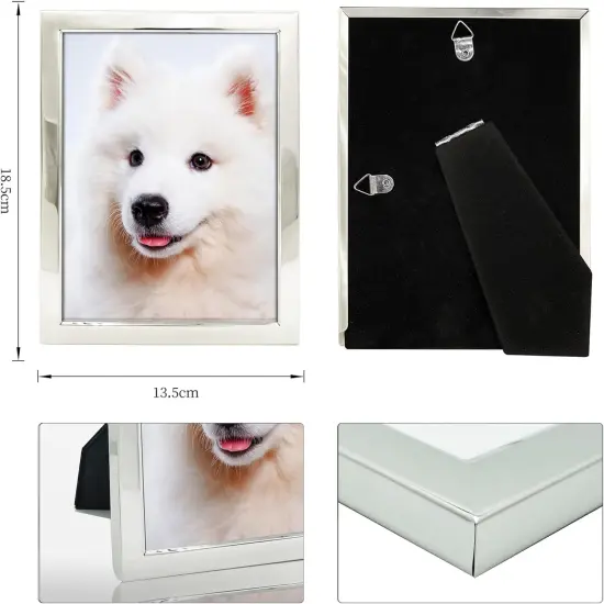 5x7 Picture Frames Silver Metal Photo Frames For Tabletop Display and Wall Decoration {3}