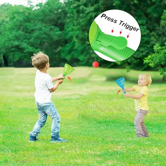 Outdoor Indoor Game Activities for Kids, Pop-Pass-Catch Ball Game with 4 Catch Launcher Baskets and 24 Balls, Christmas Party Favors Beach Sport Toys for Kids Age 5 6 7 8 9+ {2}