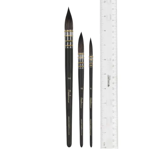 Creative Mark Danube Professional Watercolor Quill Brushes Set of 3 - #6, #10, #14- Kazan Squirrel and Synthetic Hair Watercolor Brushes for Painting {3}