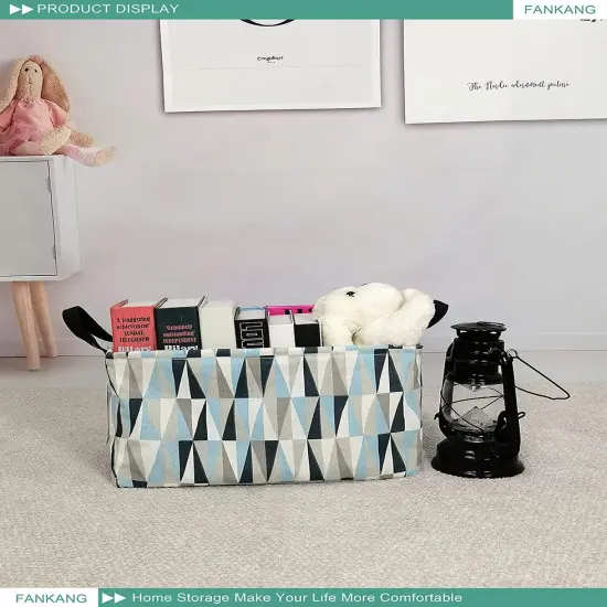 Nursery Hamper Canvas Laundry Basket Foldable with Waterproof PE Coating Large Storage Baskets {4}