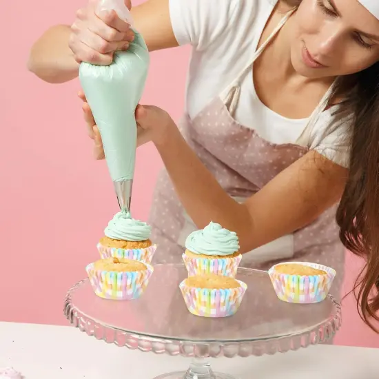 300Pcs Pastel Plaid Paper Baking Cups Colorful Checkered Cupcake Liners Muffin Liner Cake Paper Cups Storage Container for Spring Party DIY Craft, 2x1.2 Inch {5}