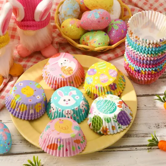 450pcs Easter Cupcake Liners, Bunny Chick Egg Flower Baking Cups Cupcake Wrappers Paper Wraps Muffin Liners for Easter Spring Birthday Party Candy Cake Decorations Supplies(9 Designs) {3}