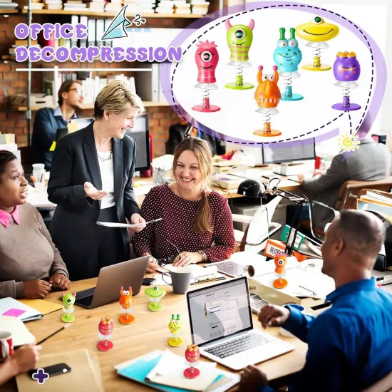 48-piece Big Eye Animal Spring Launcher Toy Set - Bouncy Jumping Toys for Boys and Girls, Suitable for Classroom Prizes and Goodie Bag Fillers, Includes 6 Styles {4}