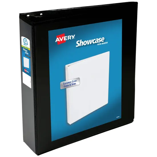 Avery Economy Showcase View 3 Ring Binder, 3 Inch Slant Rings, 1 Black Binder (19750) {1}